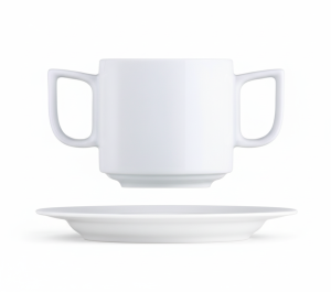 ŠÁLEK ZPEVNĚNÝ VYSOKÝ SE DVĚMA UCHY PORCELÁN