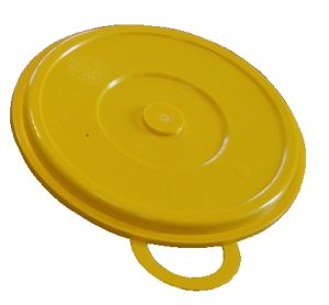 KUNSTSTOFFDECKEL MIT RINGLASCHE, PLASTIK, GELB